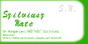 szilviusz mate business card